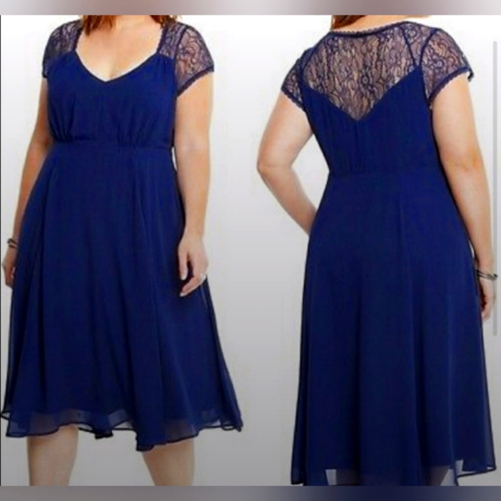 Torrid Navy Lace Midi Dress